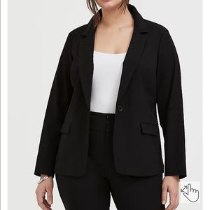 NWT Torrid Long Sleeve Black Structured Twill Blazer Sz 2x